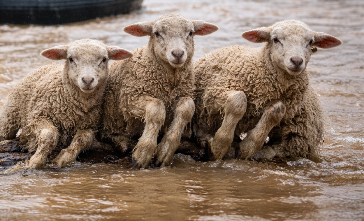 Maqedoni  vërshimet morën 120 qengja nga një stallë