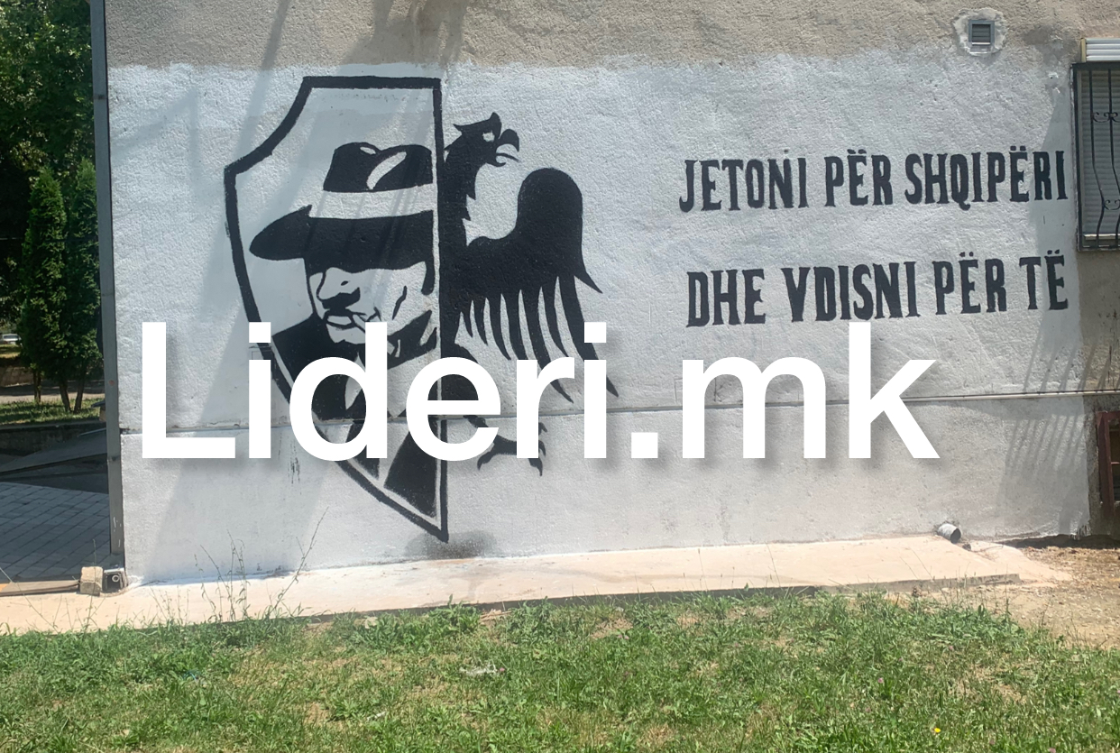 Grafite në Shkup me përmbajtje  Jetoni për Shqipëri dhe vdisni për të   Video 