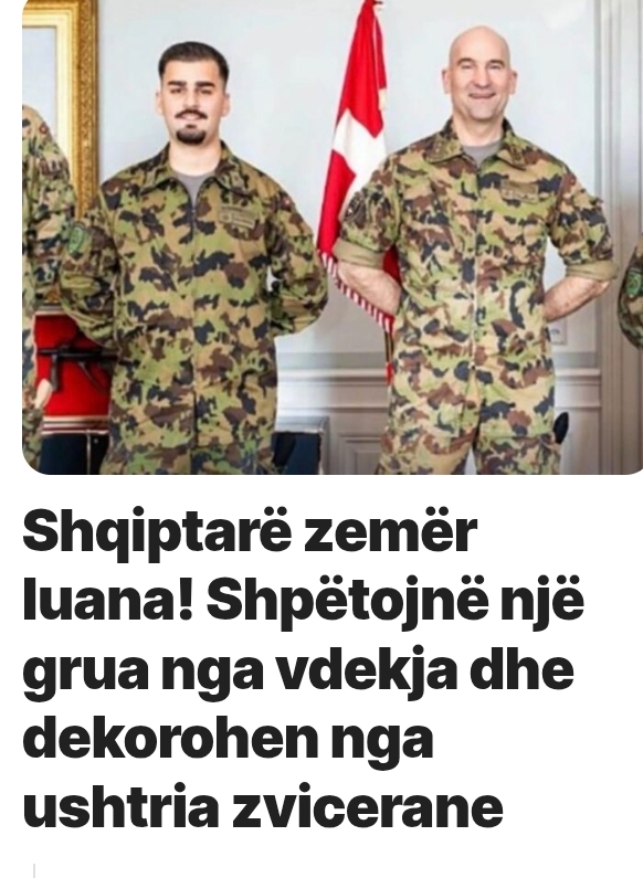 Shqiptarë zemër luana  Shpëtojnë një grua nga vdekja dhe dekorohen nga ushtria zvicerane