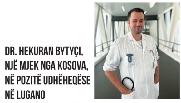 Hekuran Bytyçi doktoron në Zvicër dhe merr pozitë udhëheqëse në kardiologji Mjeku shqiptar Hekuran Bytyçi fiton doktoratën dhe emërohet në një pozitë udhëheqëse në Zvicër