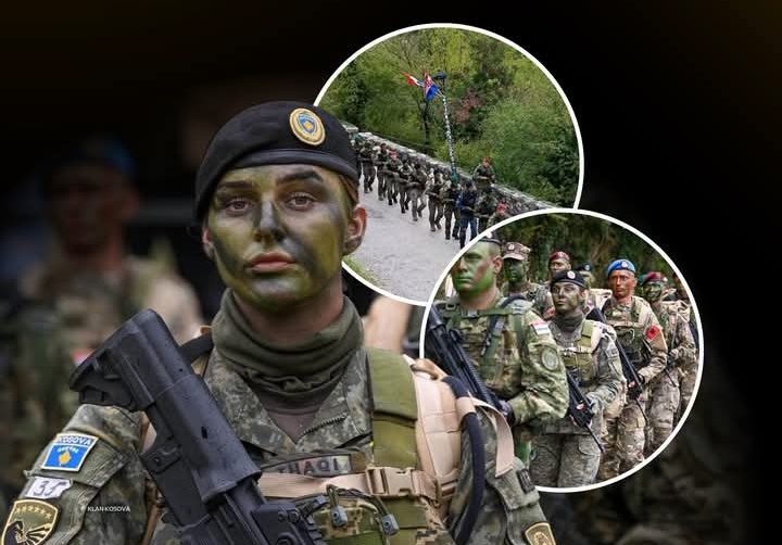Ushtria e Kosovës bëhet bashkë me ushtrinë e Shqipërisë dhe atë kroate në kufirin e Kroacisë me Serbinë